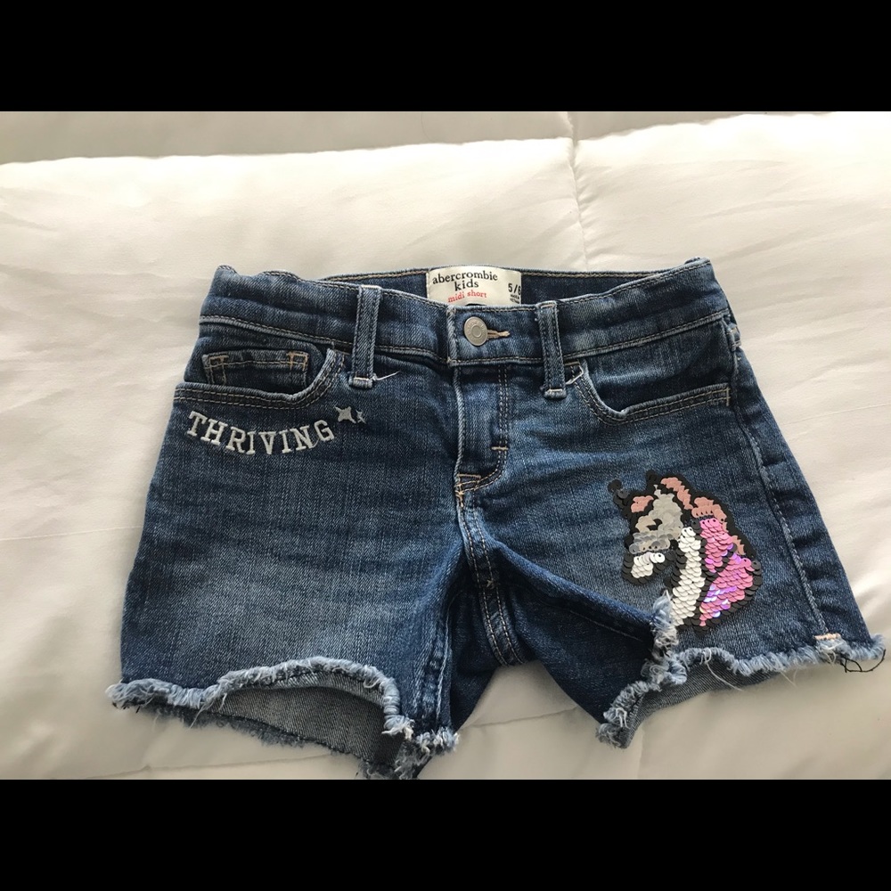 Abercrombie flip sequin jean shorts 5/6